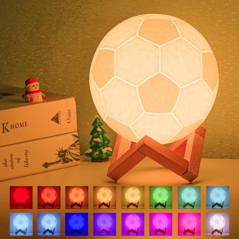 Personalized Soccer Gifts for Soccer Fan player Night Light Lamp For Friend Men boy Kids Dad Football Christmas Coach Gifts Birthdays - myphotowallet