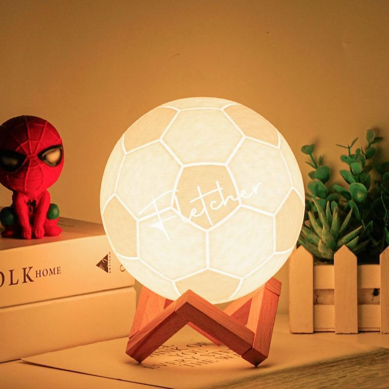 Personalized Soccer Gifts for Soccer Fan player Night Light Lamp For Friend Men boy Kids Dad Football Christmas Coach Gifts Birthdays - myphotowallet