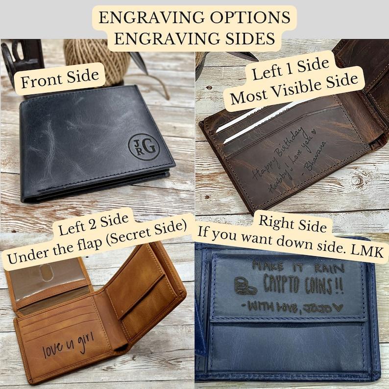 Handwriting Wallet,Christmas Gift,Personalized Wallet Men,Leather Wallet For Men,Handwriting Gift For Him,Engraved Wallet,Fathersday Gift - myphotowallet