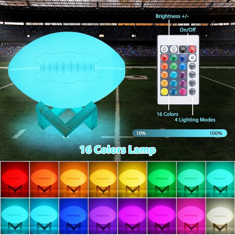 Personalized 3D Printed American Football Night Light - Ideal Birthday Gift, Graduation gifts, Perfect for Boys and Fans kids Kindergarten - myphotowallet