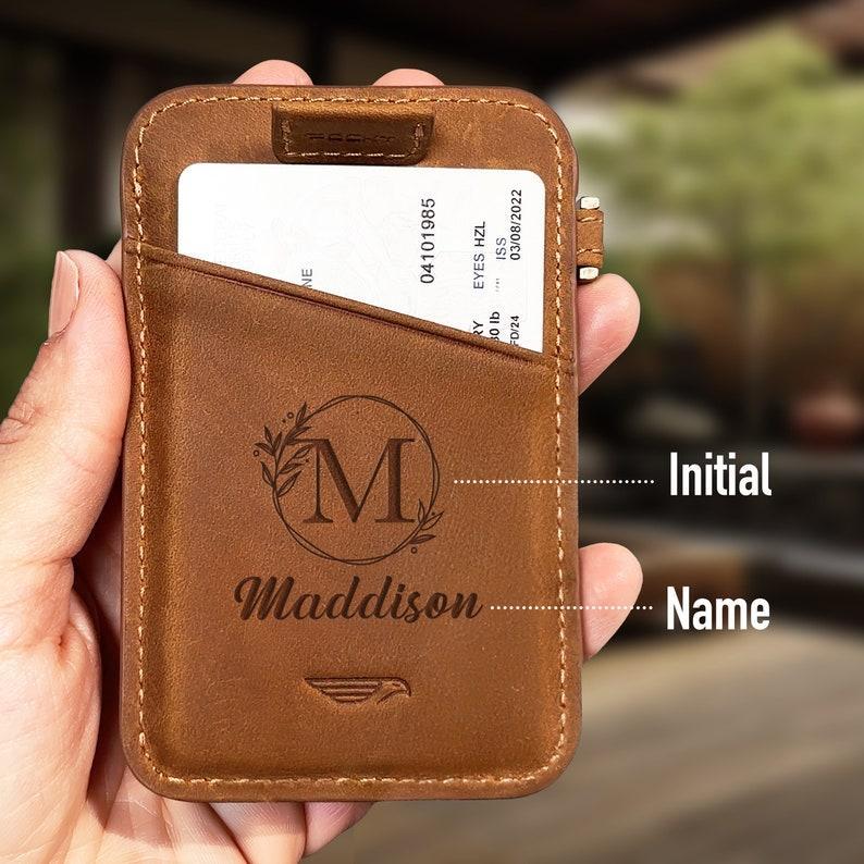 Mother's Day Gifts Custom Elastic Card Holder For Women and Men - Personalized Wallet Engraved Slim Credit Card Holder RFID Blocking Card Case Wallet