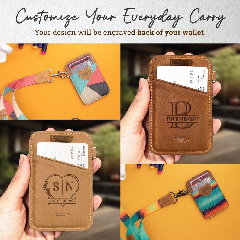 Mother's Day Gifts Custom Elastic Card Holder For Women and Men - Personalized Wallet Engraved Slim Credit Card Holder RFID Blocking Card Case Wallet