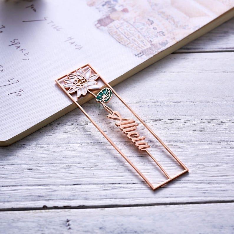 Colorful Birthday Flower Bookmark, Custom Name Bookmark, Personalized Name Bookmark, Cutting 3D Names, Women Birthday Commemorative Gifts