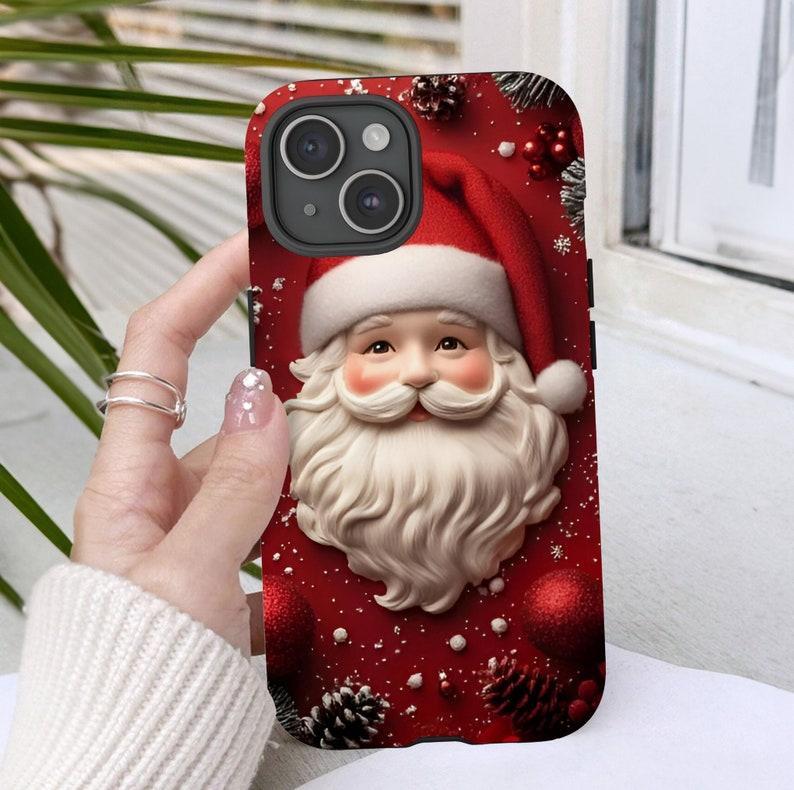 Christmas Phone Case, Vibrant Red Santa Claus Design, Festive Holiday Protection for Phones, Christmas Spirit, iPhone 16 15, Pixel, Galaxy.