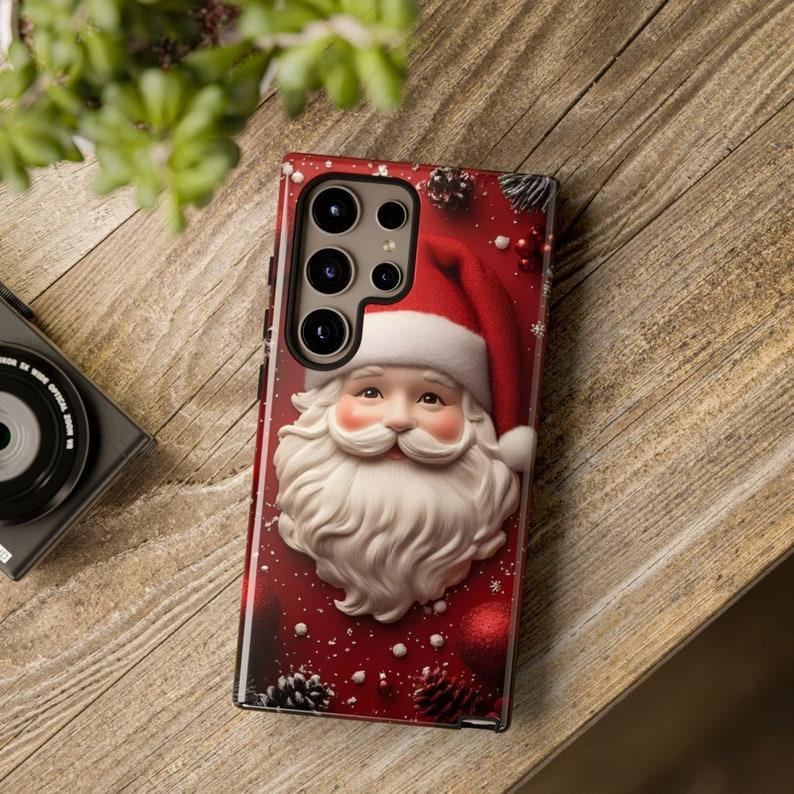 Christmas Phone Case, Vibrant Red Santa Claus Design, Festive Holiday Protection for Phones, Christmas Spirit, iPhone 16 15, Pixel, Galaxy.