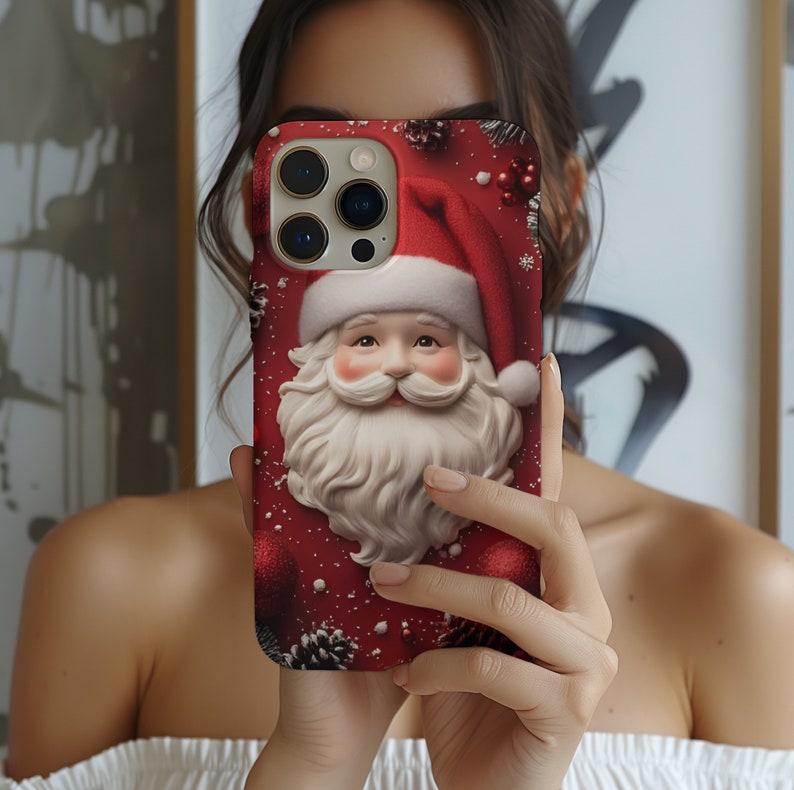 Christmas Phone Case, Vibrant Red Santa Claus Design, Festive Holiday Protection for Phones, Christmas Spirit, iPhone 16 15, Pixel, Galaxy.
