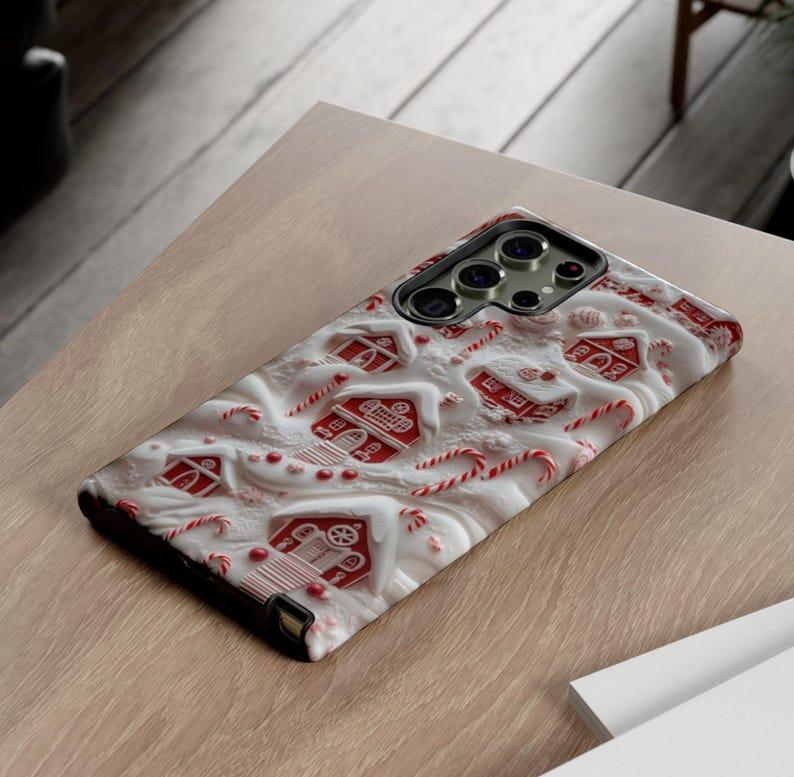 Whimsical Candy Cane Village Phone Case | A Sweet Winter Wonderland Gift for iPhone 12 13 14 15 16 Plus Pro Max, Samsung Galaxy, Pixel
