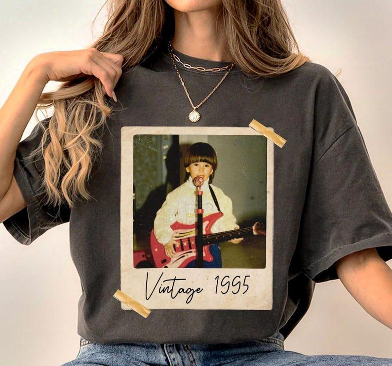 Custom Vintage Photo And Year, Custom Shirt With Picture Personalized 30th Birthday Gift Vintage 30th Birthday Party Vintage Est 1995 Shirt