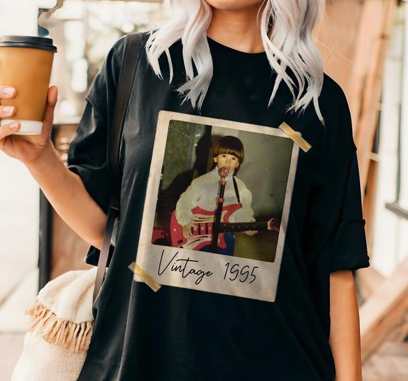 Custom Vintage Photo And Year, Custom Shirt With Picture Personalized 30th Birthday Gift Vintage 30th Birthday Party Vintage Est 1995 Shirt