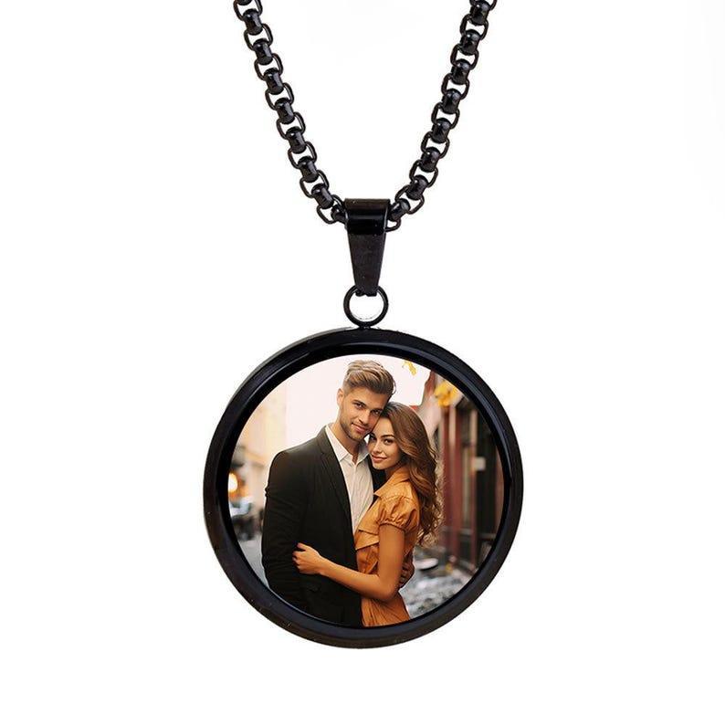 Custom Magic Photo Reveal Necklace Personalized Hidden Image Keepsake Heat-Activated Photo Keepsake Necklace Birthday Gifts for Her