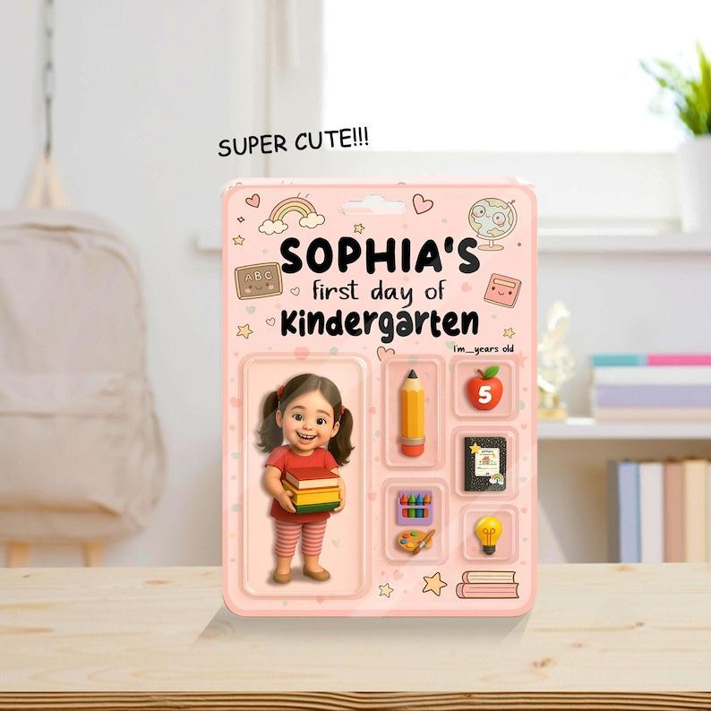Personalized 3D Action Figure Back To School Gift, First Day Of School Sign Acrylic Block, Starting School Nursery Preschool Kindergarten