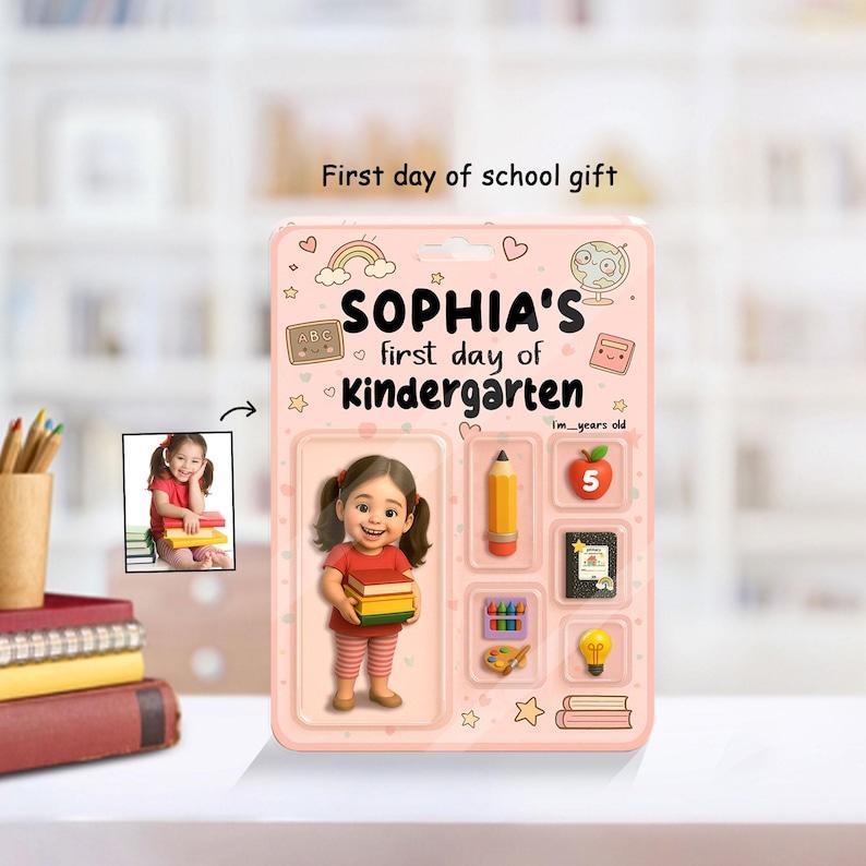 Personalized 3D Action Figure Back To School Gift, First Day Of School Sign Acrylic Block, Starting School Nursery Preschool Kindergarten