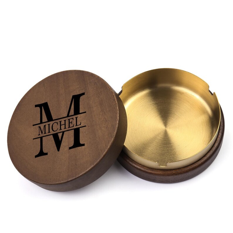 Personalized Name Ashtray with Monogram & Name Personalized Custom Gift for Smokers, Father's Day Gift for Him