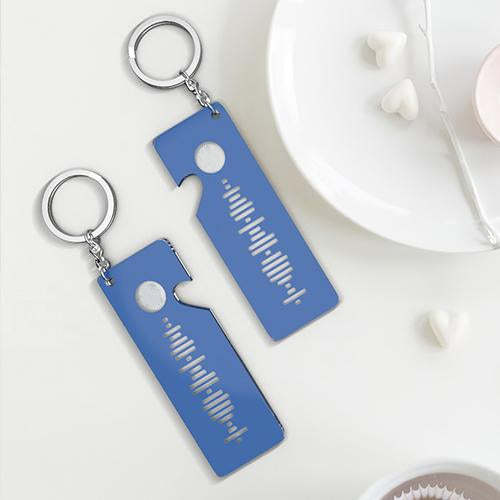 Gift for Couple Custom Scannable Code Keychain Heart Keychain Set