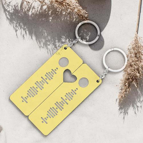 Gift for Couple Custom Scannable Code Keychain Heart Keychain Set