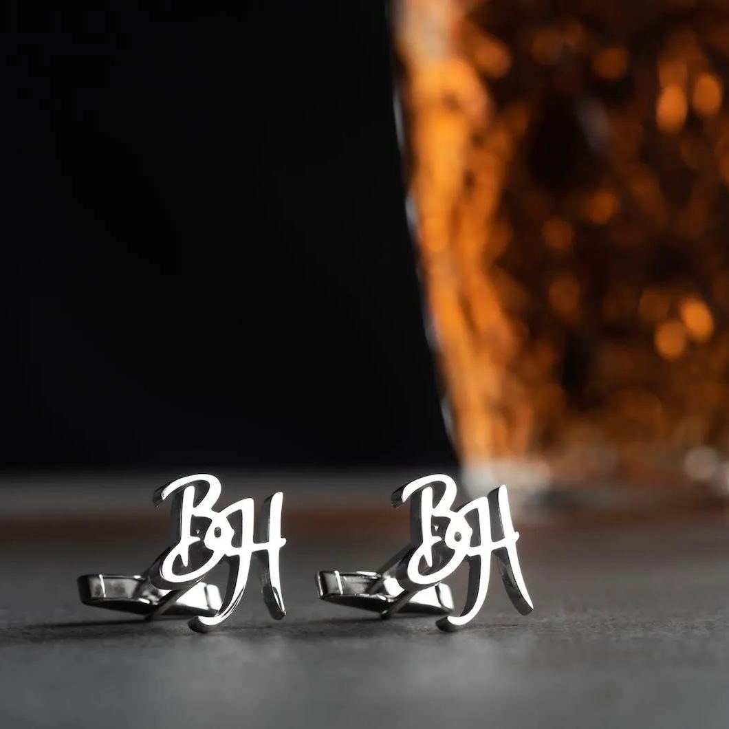 Custom Name Cufflinks - Personalized Wedding Cufflinks - Wedding Gifts to Groom from Bride - Monogrammed Cufflinks - Sterling Silver Accessory