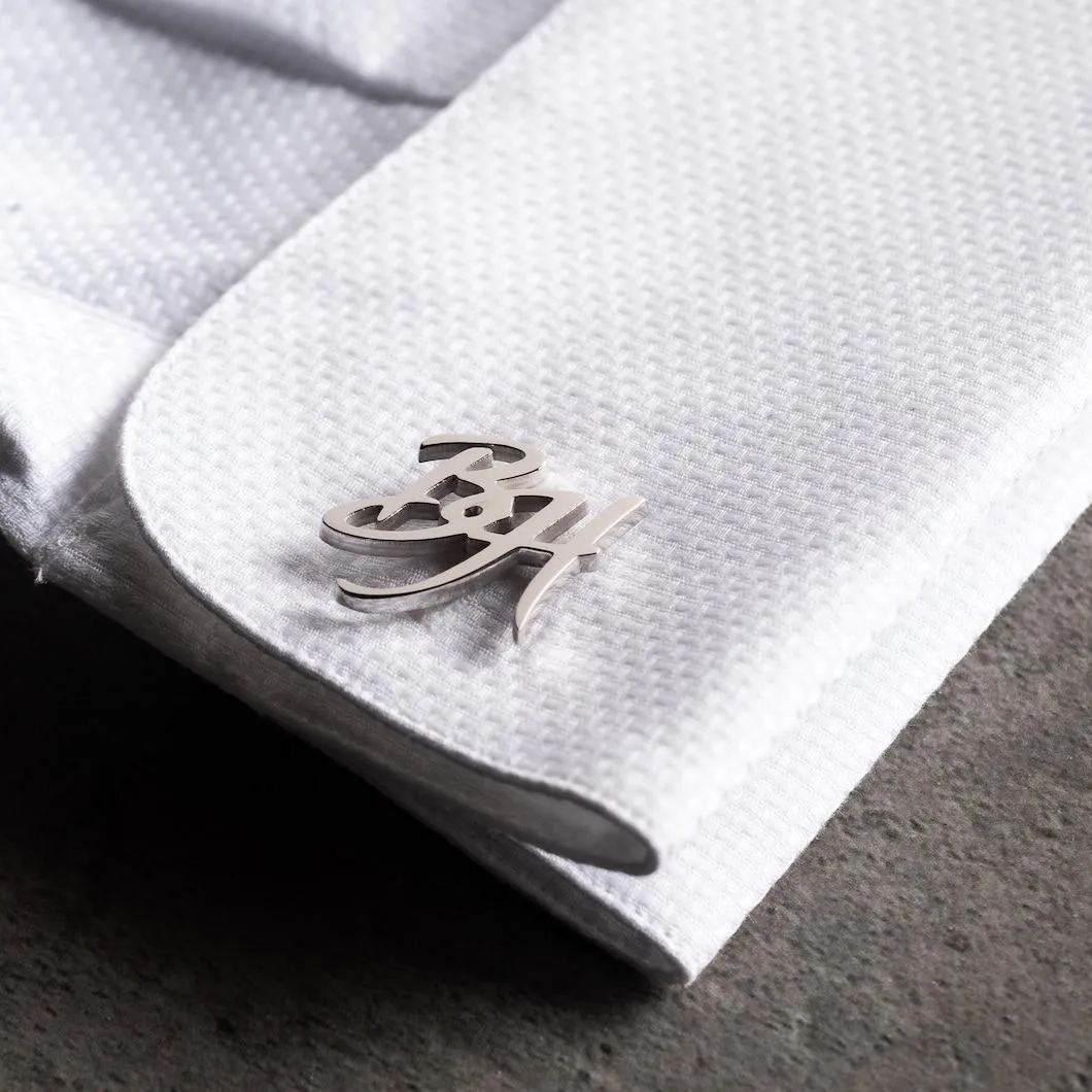 Custom Name Cufflinks - Personalized Wedding Cufflinks - Groom & Groomsmen Gift - Monogrammed Cufflinks - Sterling Silver Accessory