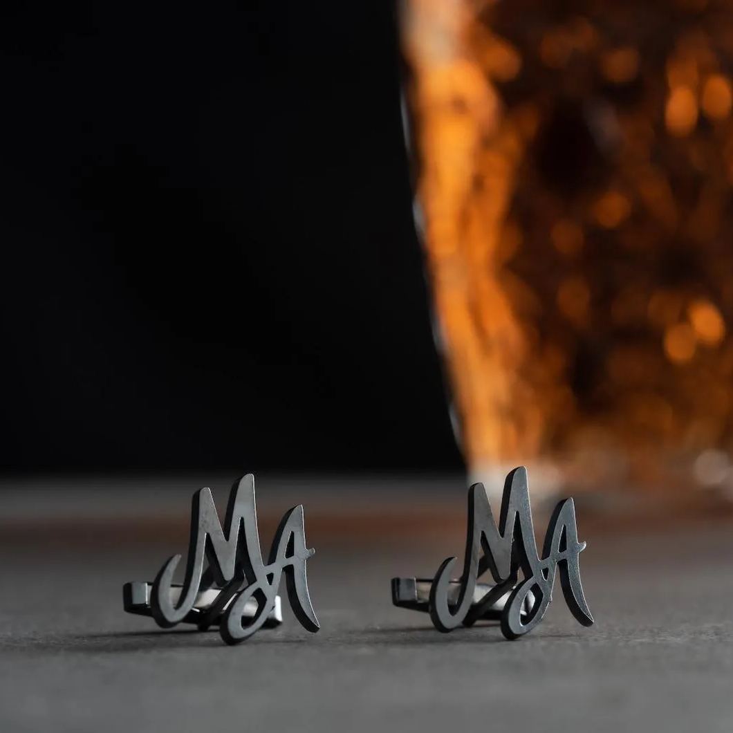 Custom Name Cufflinks - Personalized Wedding Cufflinks - Groom & Groomsmen Gift - Monogrammed Cufflinks - Sterling Silver Accessory