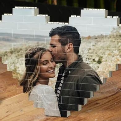 Personalized Heart Photo Block Puzzle Building Brick Anniversary Birthday Valentine's Day Gift Ideas