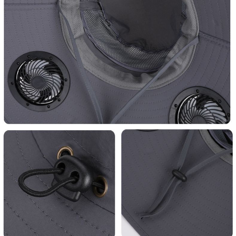 Wide Brim Solar Fan Outdoor Fishing Hat-Solar & USB Charging, Sunscreen Sun Hat with Fan, Solar Fan Hat Upf50+
