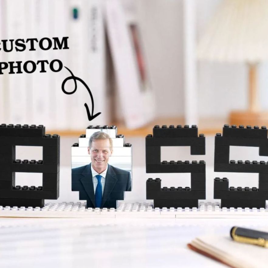 Gifts for Boss Custom Photo Building Bricks Puzzles Photo Blocks Rotatable Photo
