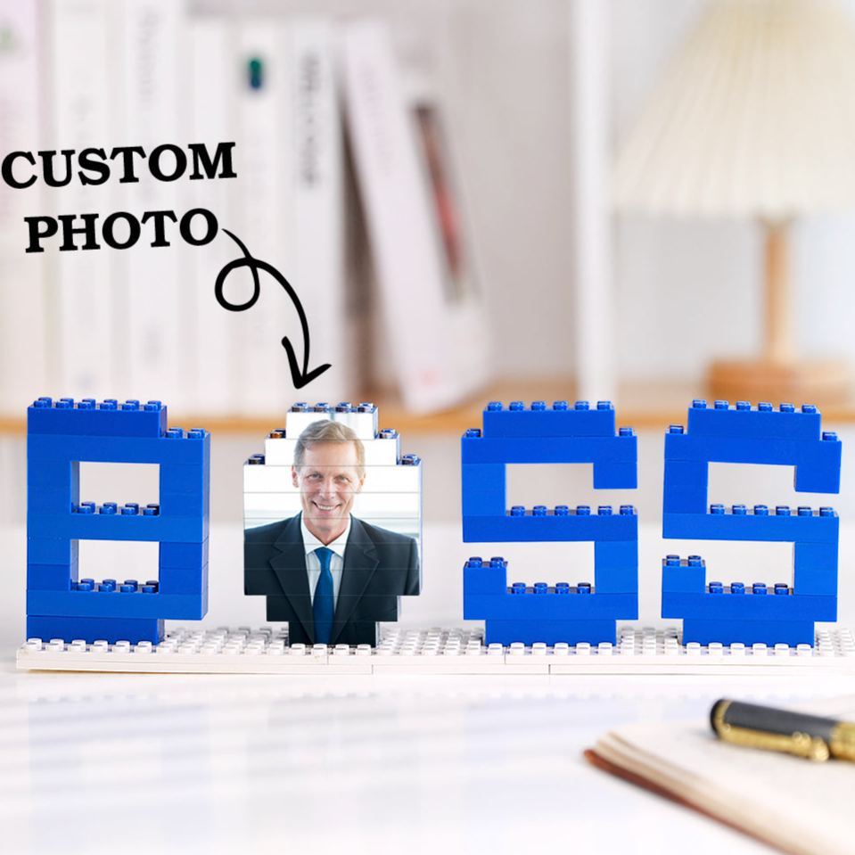 Gifts for Boss Custom Photo Building Bricks Puzzles Photo Blocks Rotatable Photo