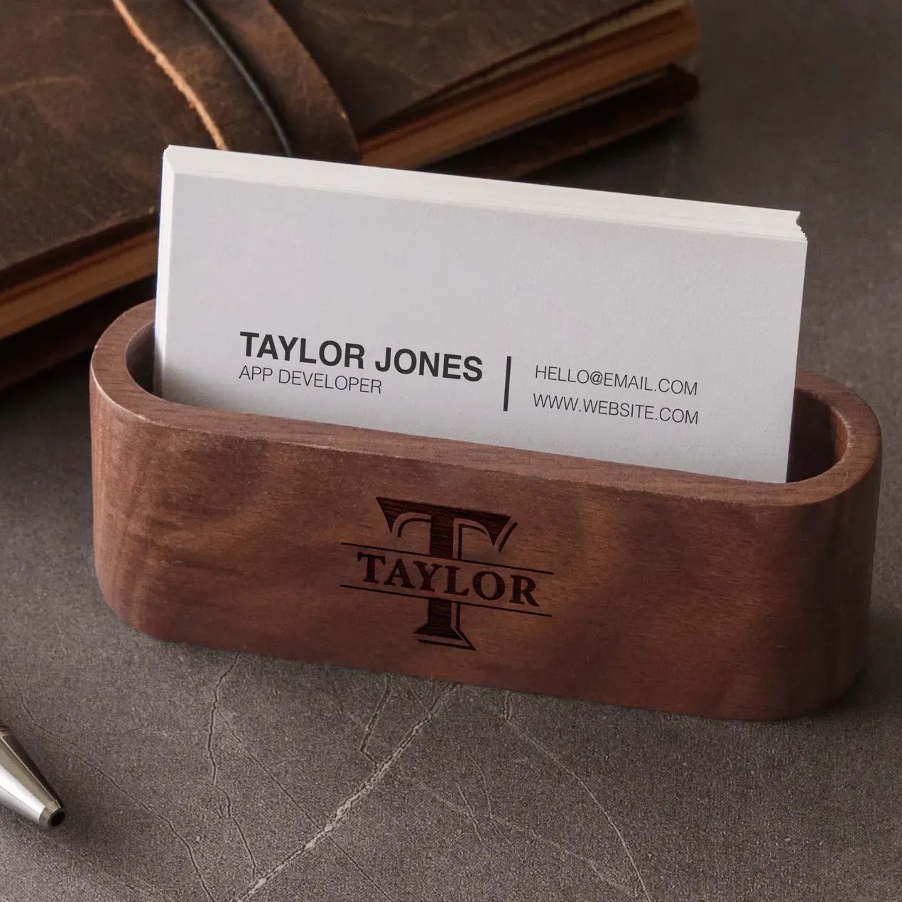 Personalized Gift for Him, Customized Business Card Holder,Personalized Business Card Holder,Desk Accessories