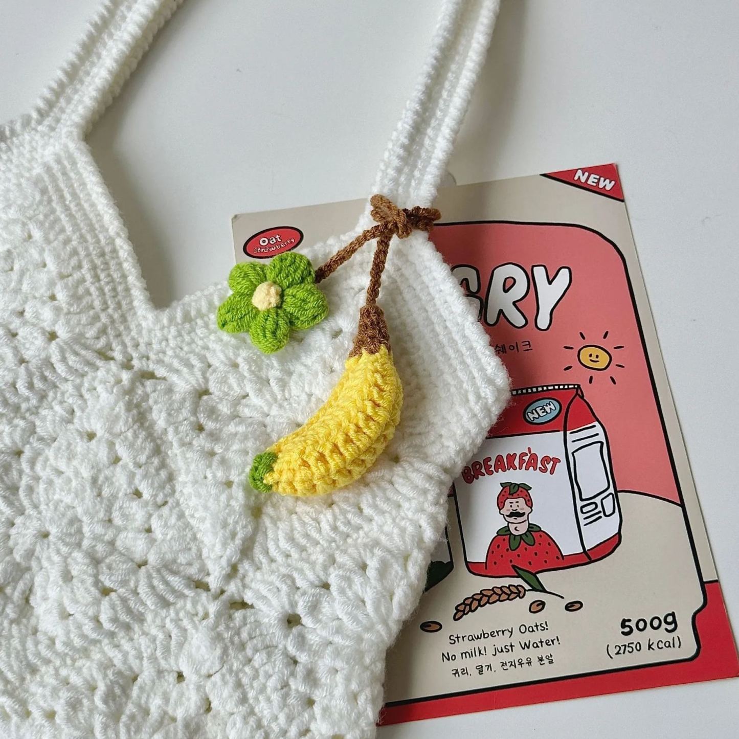 Crochet Cherry Car Mirror Hanging: Handmade Knitted Car Accessory - 