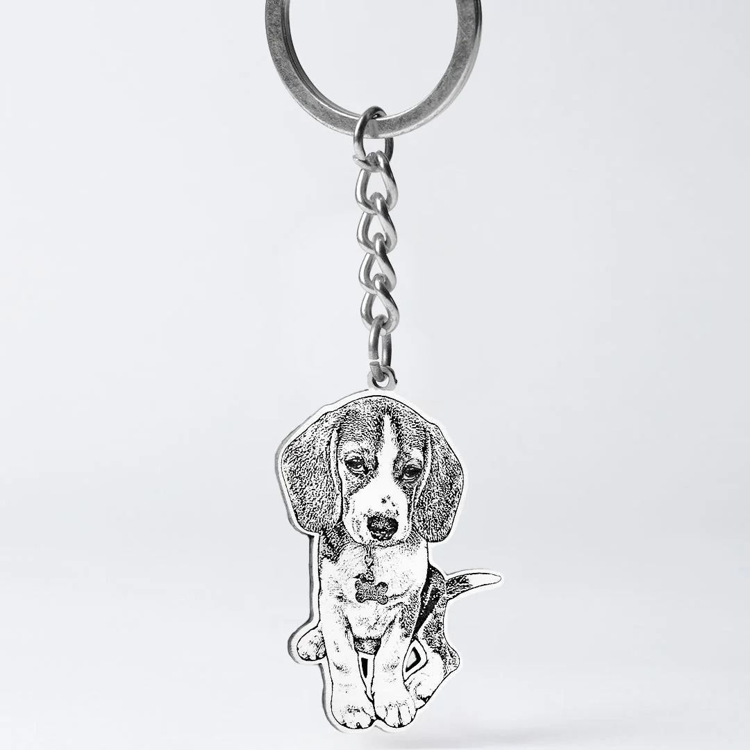 Life-Like Keychain Custom Pet Keychain with Photo-Engraved Detail