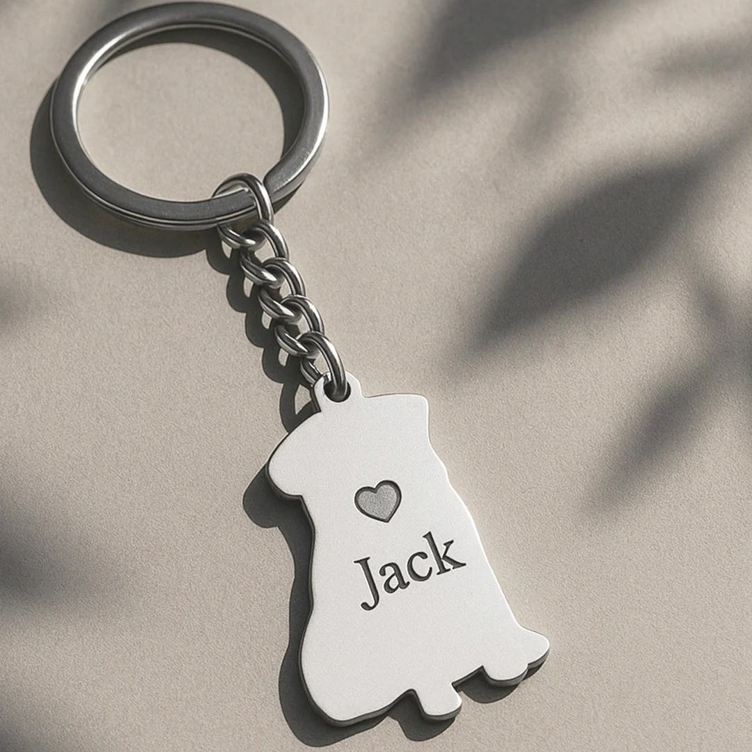 Life-Like Keychain Custom Pet Keychain with Photo-Engraved Detail