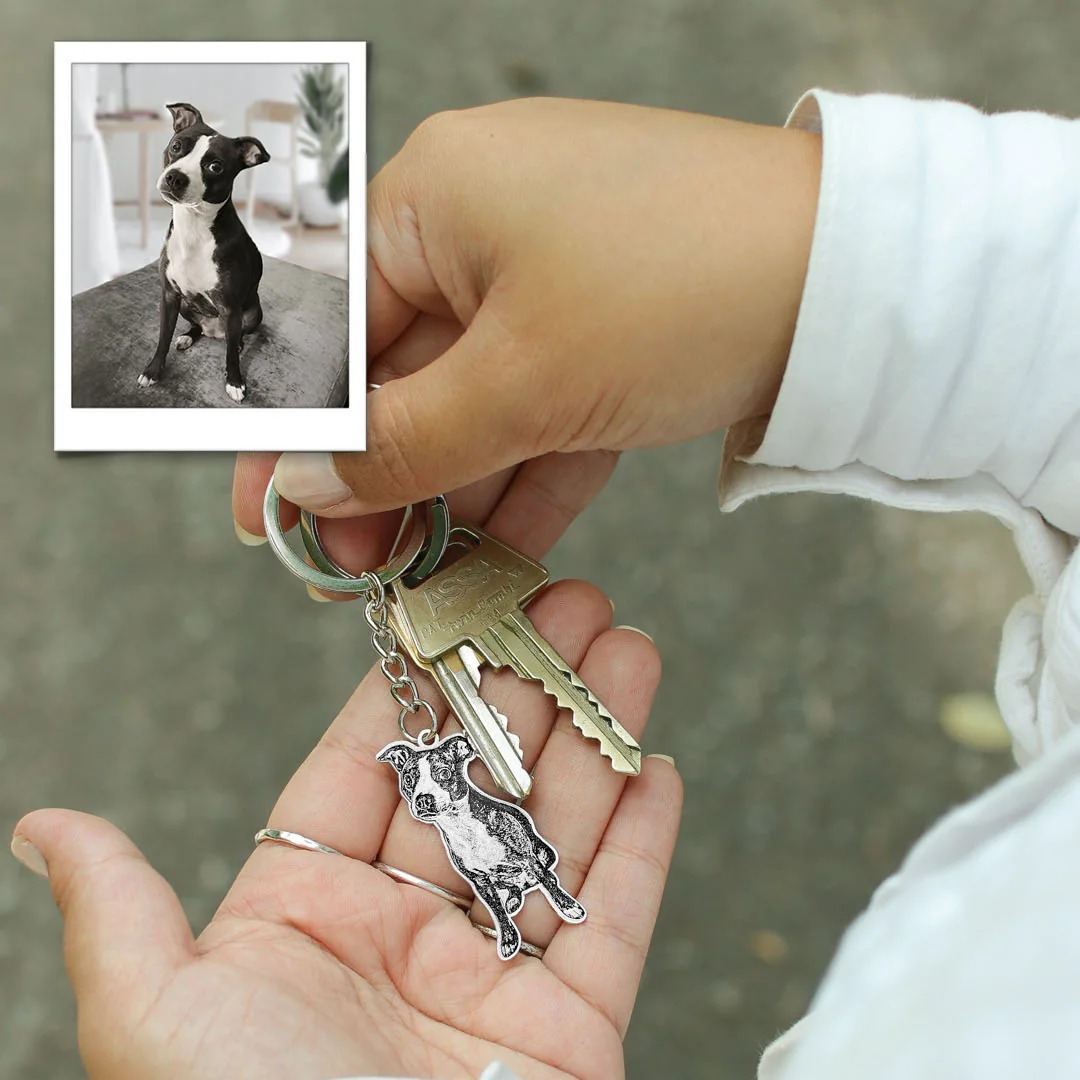 Life-Like Keychain Custom Pet Keychain with Photo-Engraved Detail