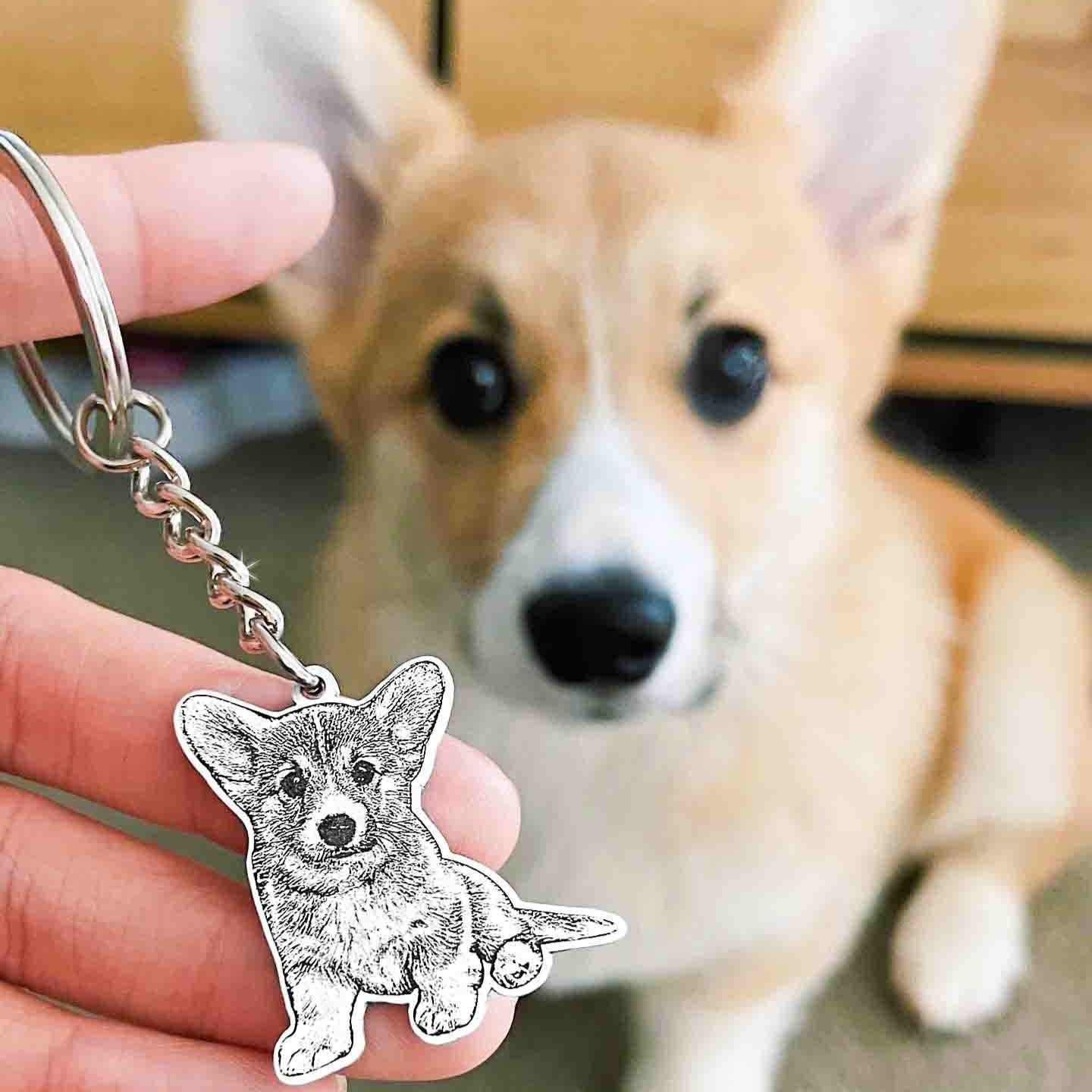 Life-Like Keychain Custom Pet Keychain with Photo-Engraved Detail