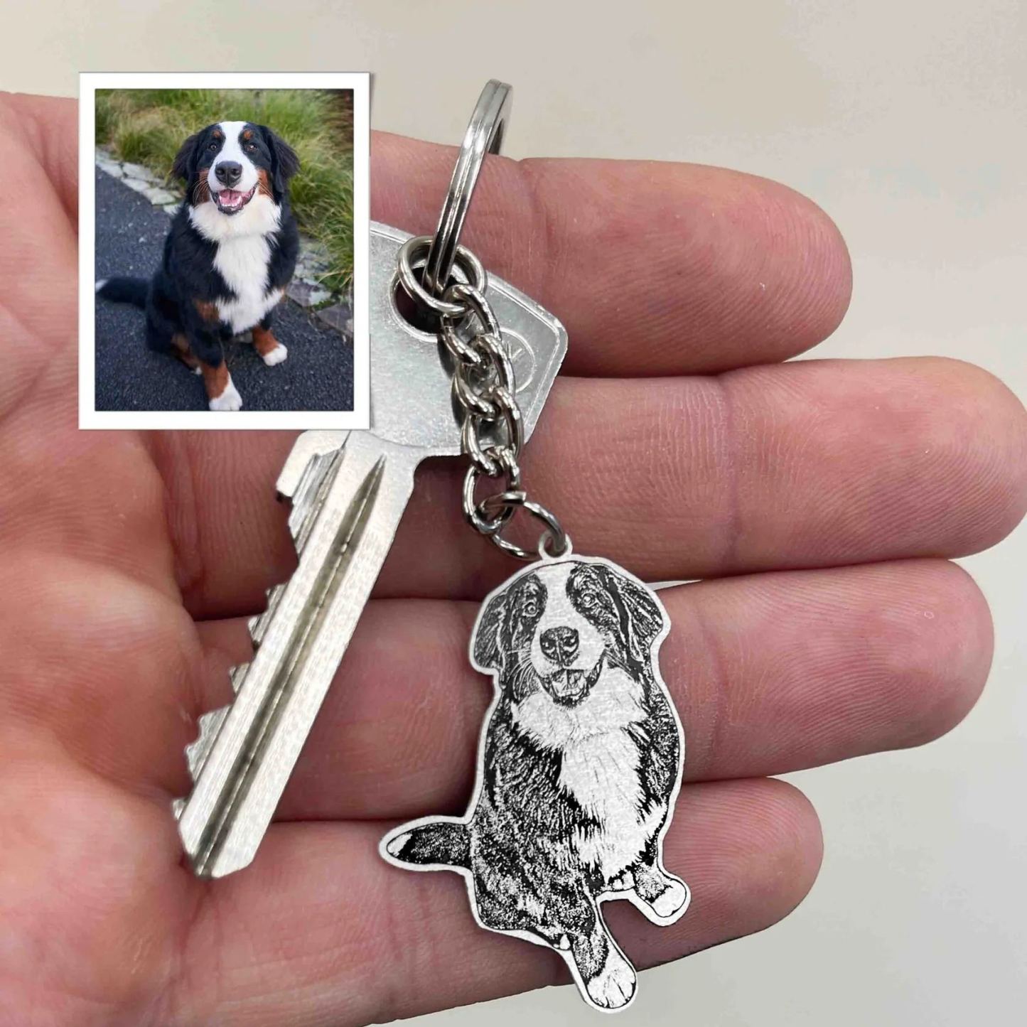 Life-Like Keychain Custom Pet Keychain with Photo-Engraved Detail