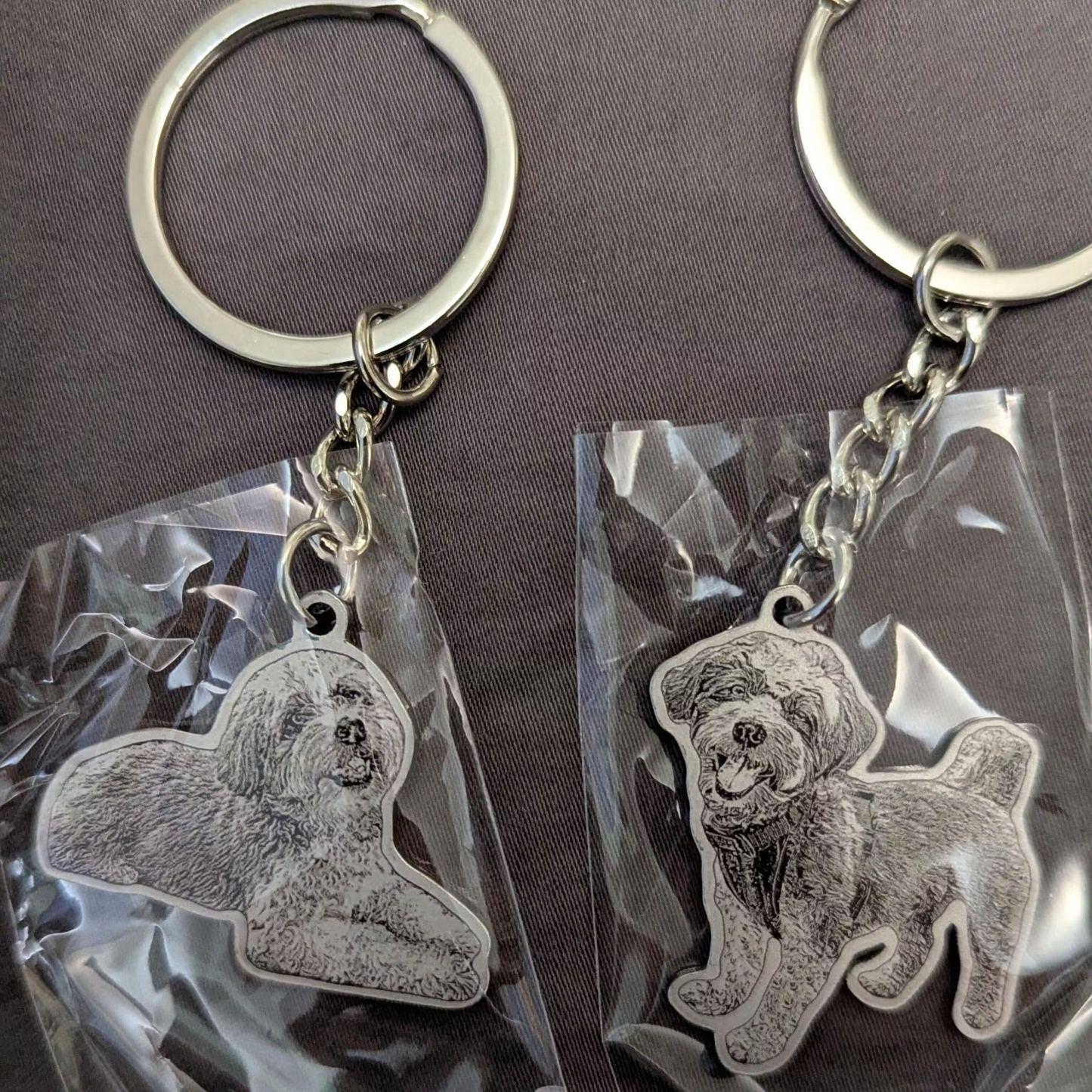 Life-Like Keychain Custom Pet Keychain with Photo-Engraved Detail