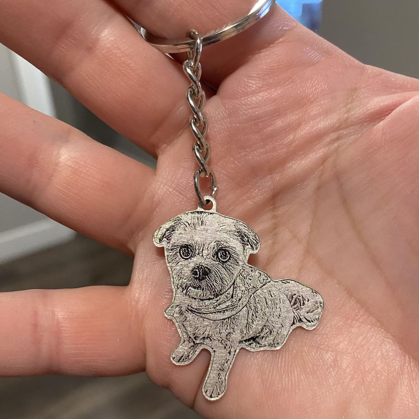 Life-Like Keychain Custom Pet Keychain with Photo-Engraved Detail