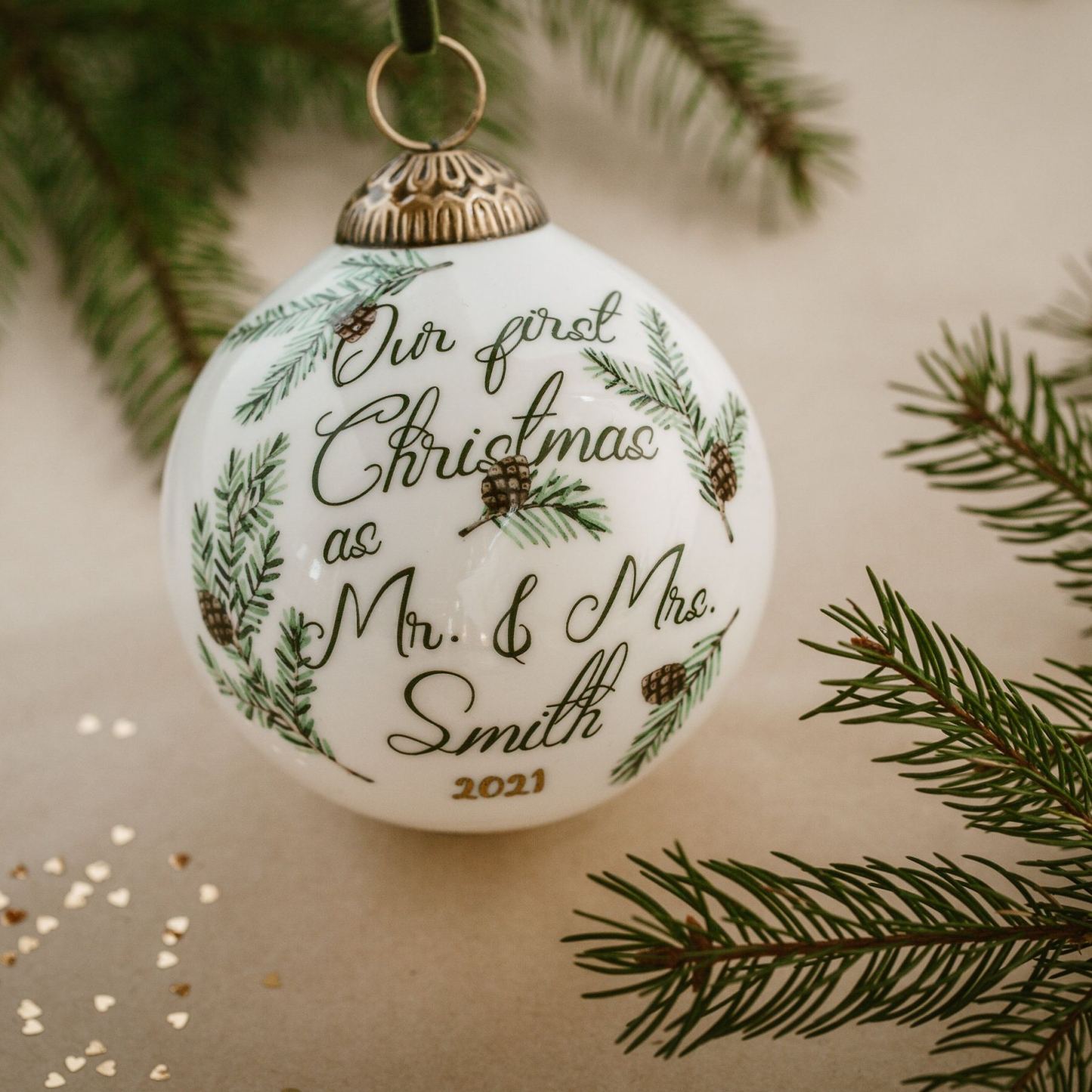 Our First Christmas as Mr and Mrs Ornament, Newlywed Ornament, Mr and Mrs Ornament, First Christmas Married Ornament, Newlywed gift