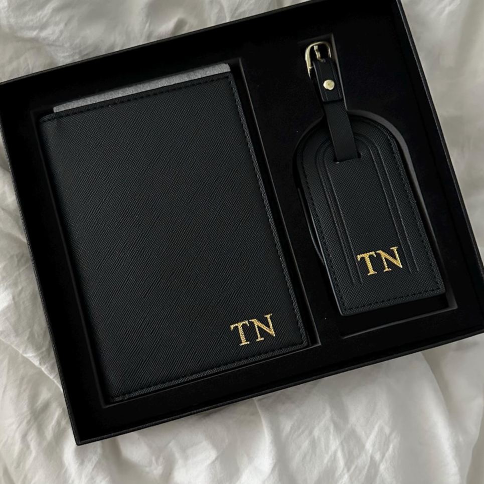 Personalised Passport Holder & Luggage Tag ,Custom Passport Wallet ,Wedding Gift,Travel Gift for Her ,Groomsmen Proposal, Travel Accessories