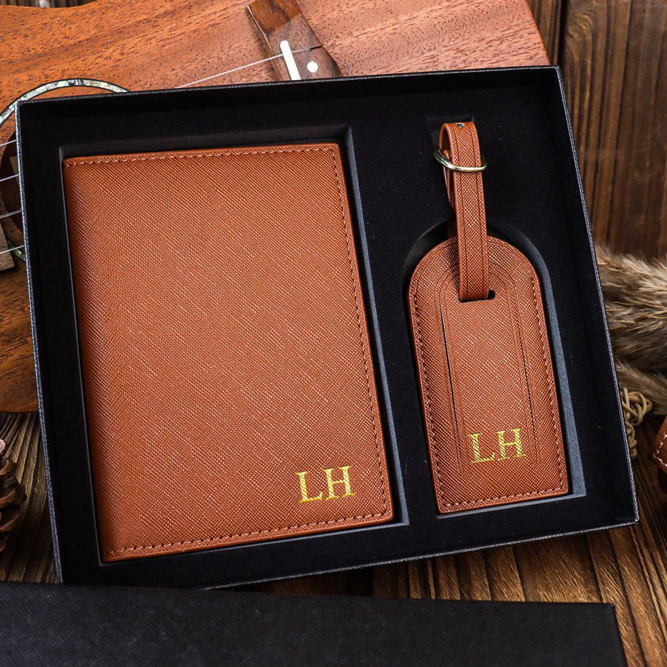 Personalised Passport Holder & Luggage Tag ,Custom Passport Wallet ,Wedding Gift,Travel Gift for Her ,Groomsmen Proposal, Travel Accessories