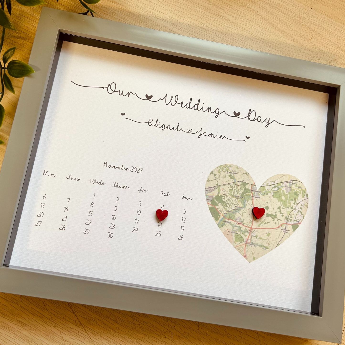 Framed Wedding Map Gift, Personalised Wedding Frame, Wedding Date Gift, Wedding Gifts, Couple Gift, Wedding Location Gift, Wedding Gift