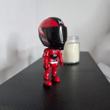 Mini Transformable Motorcycle Rider Doll Figurine Racing Helmet Biker Desk Display Gift - Get Photo Blanket