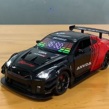 Hypercar Alarm Clock with Engine Sound, Exhaust Effect & LED Lights – Desk Gift for Car Lovers - 
