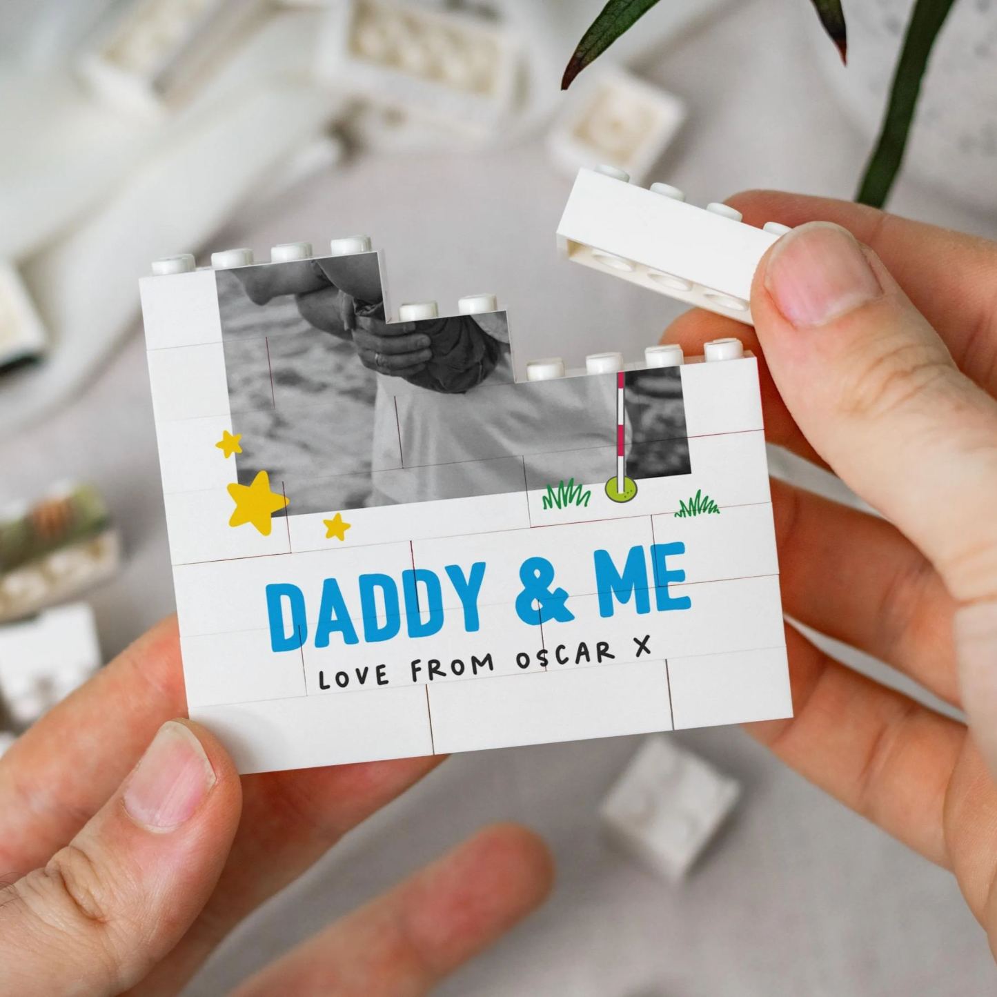 Daddy And Me Fun Photo Block, Personalised Dad Gift From Kids, Colourful Fathers Day Present, Custom Dad Child Keepsake, Playful Dad Gift