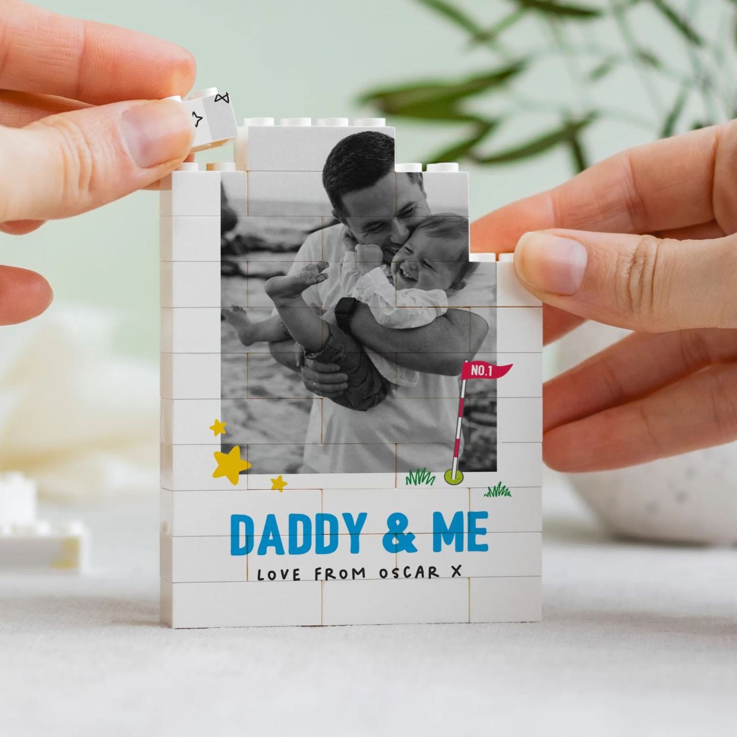 Daddy And Me Fun Photo Block, Personalised Dad Gift From Kids, Colourful Fathers Day Present, Custom Dad Child Keepsake, Playful Dad Gift