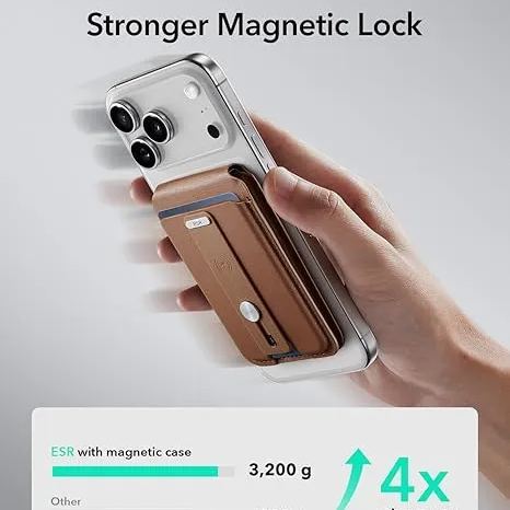 Premium Magnetic Leather Card Holder For iPhone Strong Magnet MagSafe Wallet