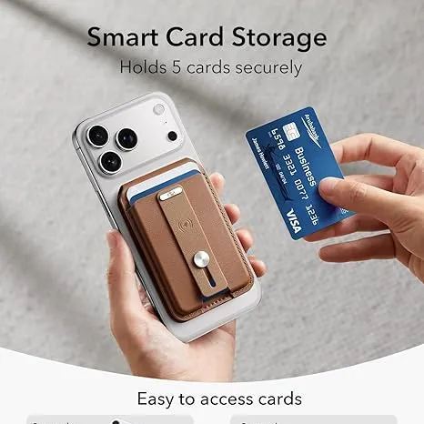 Premium Magnetic Leather Card Holder For iPhone Strong Magnet MagSafe Wallet