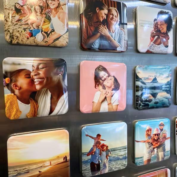 Custom Square Photo Magnets Personalized Resin Fridge Magnets Gifts