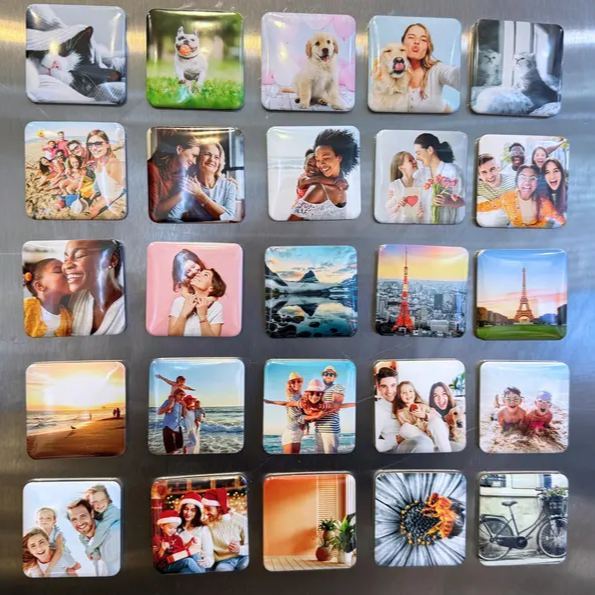 Custom Square Photo Magnets Personalized Resin Fridge Magnets Gifts