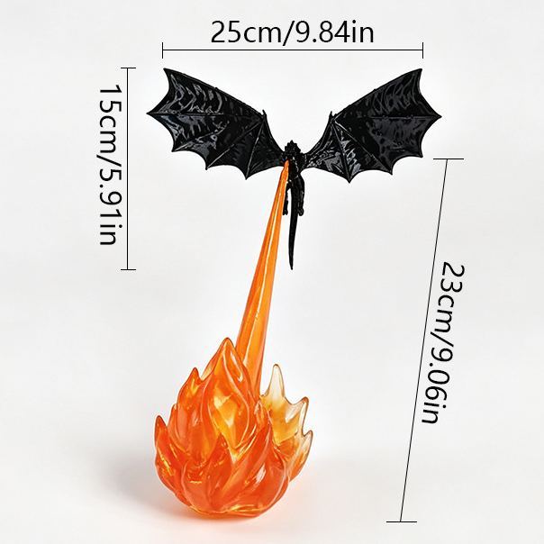 Dragon Flame Book Nook, 3D Flying Dragon Flame Book Nook,Flying Dragon Bookshelf Decoration, Dragon Statue Ornament Book Nook,Gothic Dragon Halloween Bookshelf Decor (2PCS)