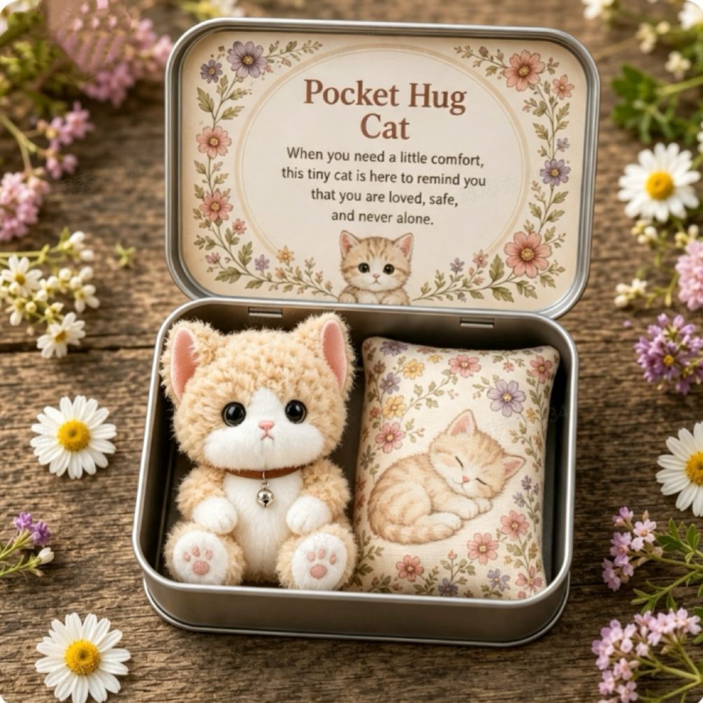 Personalized Pocket Hug Mini Plush Animal Gift Box with Name, Comfort Keepsake Tin with Cute Stuffed Animal, Heartfelt Gift for Family&Friends - 