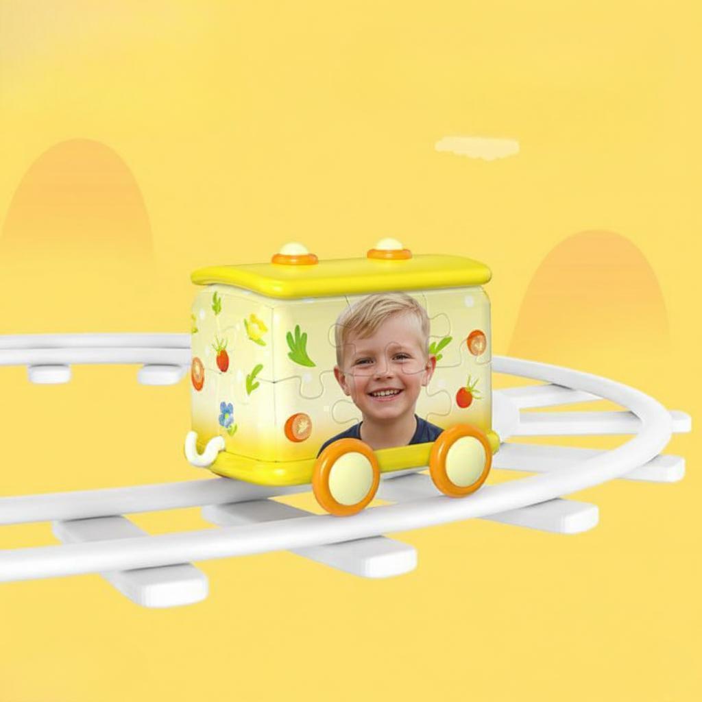 Custom Photo 3D Train Puzzle Kids Educational Toy Fun to Assemble and Play Christmas Gift - 